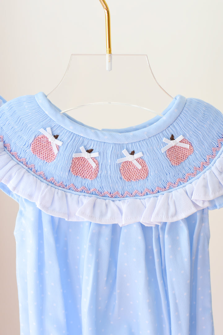 Penelope Pink Pumpkin Smocked Bubble