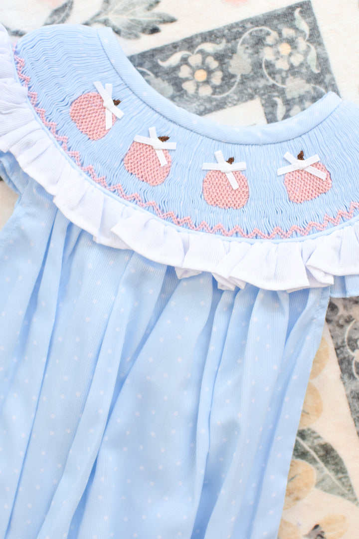 Penelope Pink Pumpkin Smocked Bubble