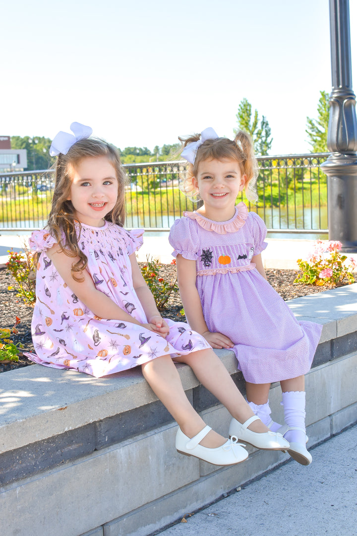Purple Smocked Halloween Dress