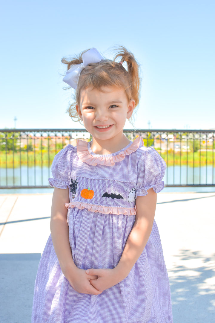 Purple Smocked Halloween Dress