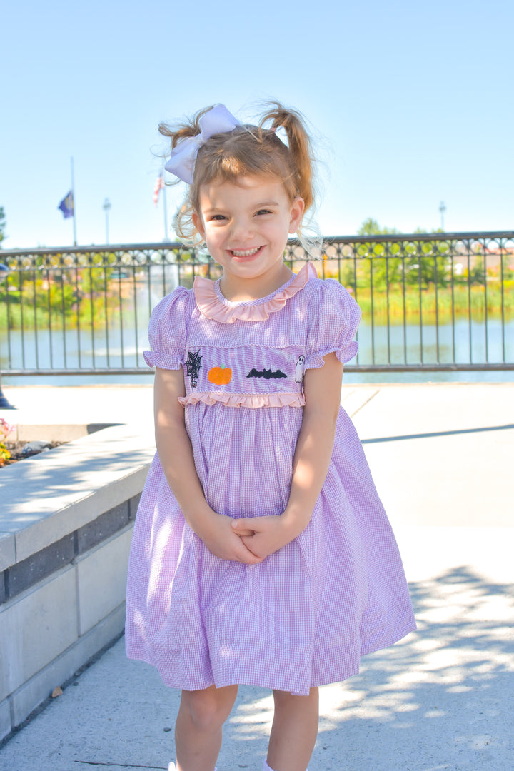Purple Smocked Halloween Dress