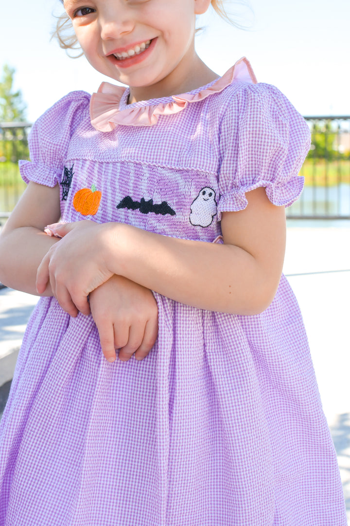 Purple Smocked Halloween Dress