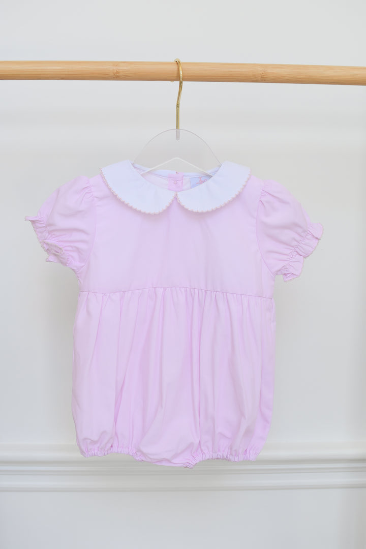 Pink Smocked Bubble Peter Pan Collar