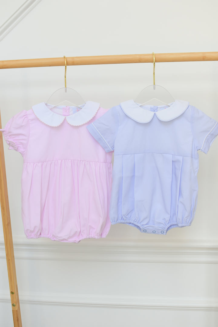 Pink Smocked Bubble Peter Pan Collar