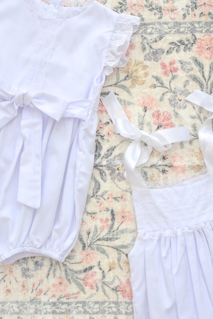 Arianna White Heirloom Smocked Lace Bubble