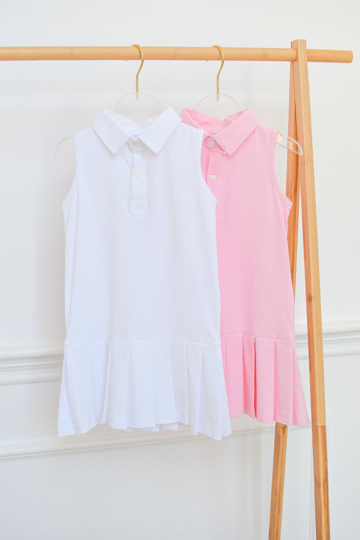 White Pleated Tennis Dress