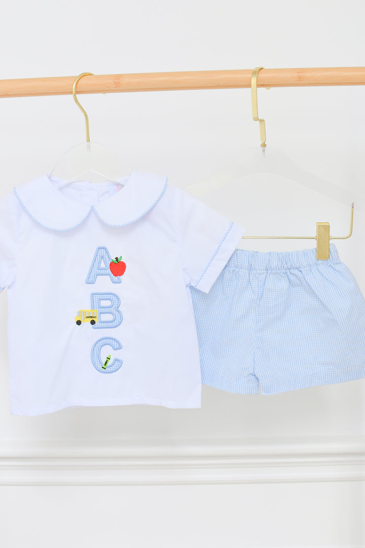 ABC Embroidered Boys Short Set