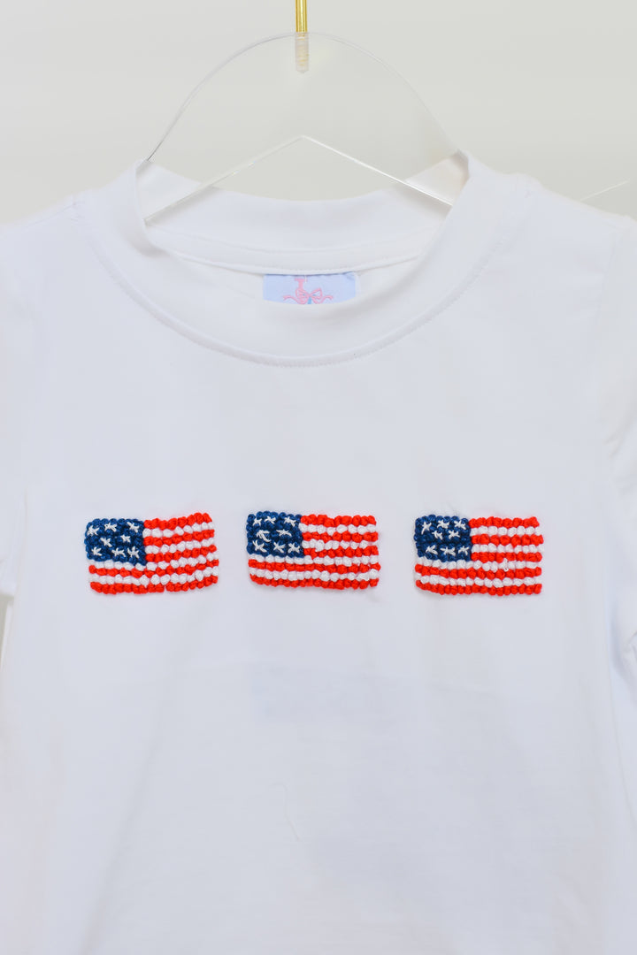 Patriotic Boys Smocked American Gingham Flag Short Set