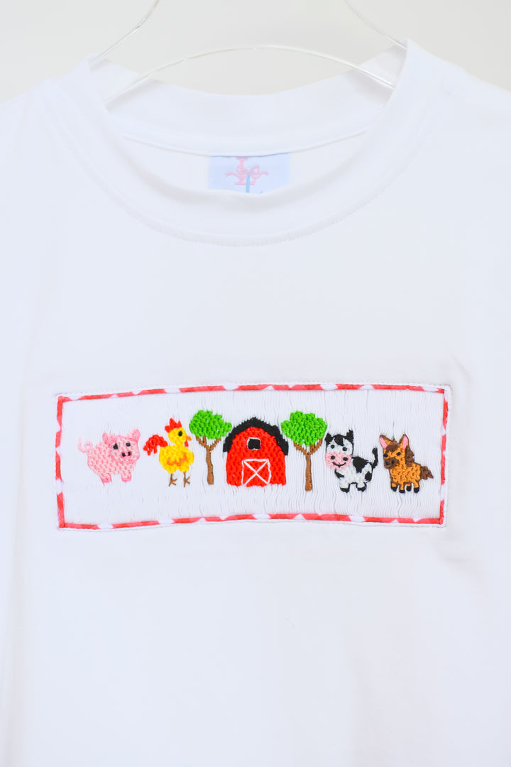 Boys Red Gingham Farm Short Set