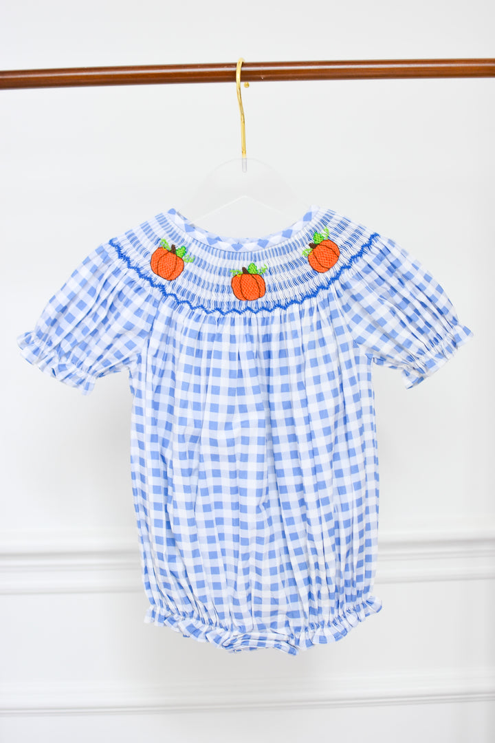 Blue Gingham Pumpkin Bubble