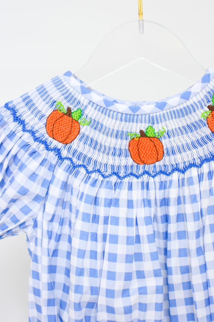 Blue Gingham Pumpkin Bubble