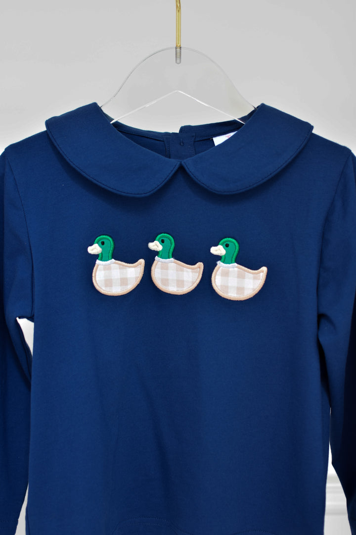 Boys Navy Mallard Duck Romper