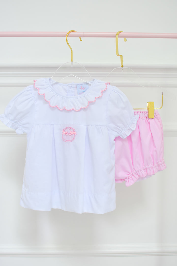 Girls Birthday Bow Cake Diaper Set