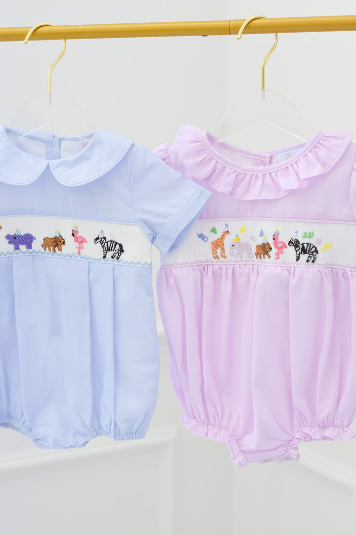 Safari Party Smocked Girl Bubble