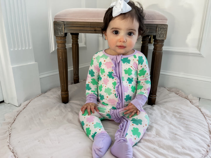Four Leaf Clover Ruffle Footie