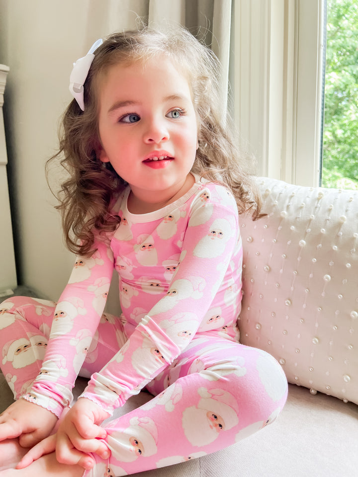 Pink Jolly St. Nick Two Piece Bamboo Set