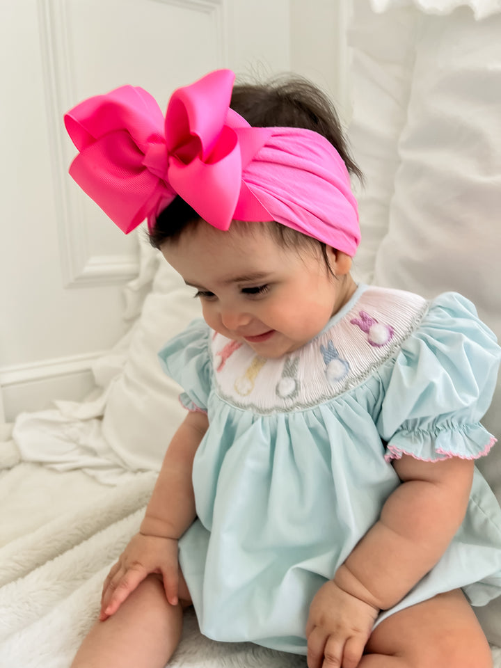 Katelynn Colorful Bunny Smocked Bubble