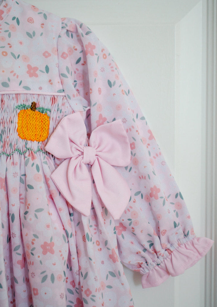 Floral Pumpkin Smocked Dress