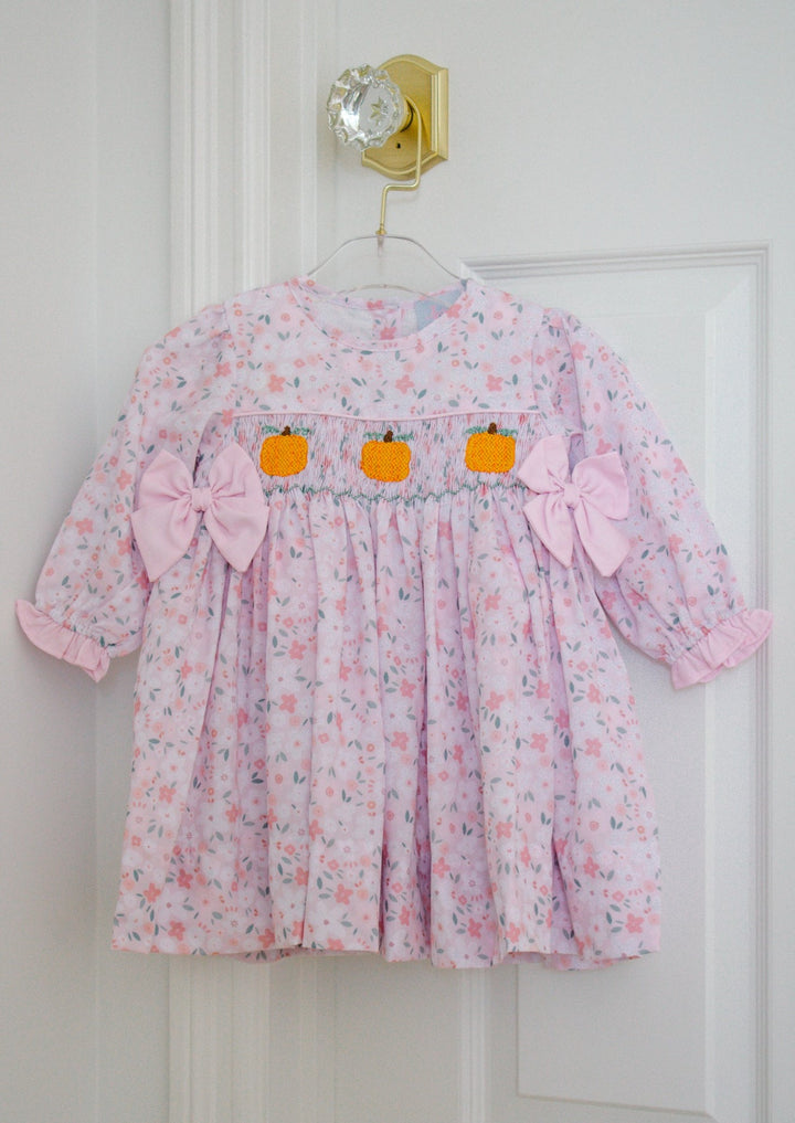 Floral Pumpkin Smocked Dress
