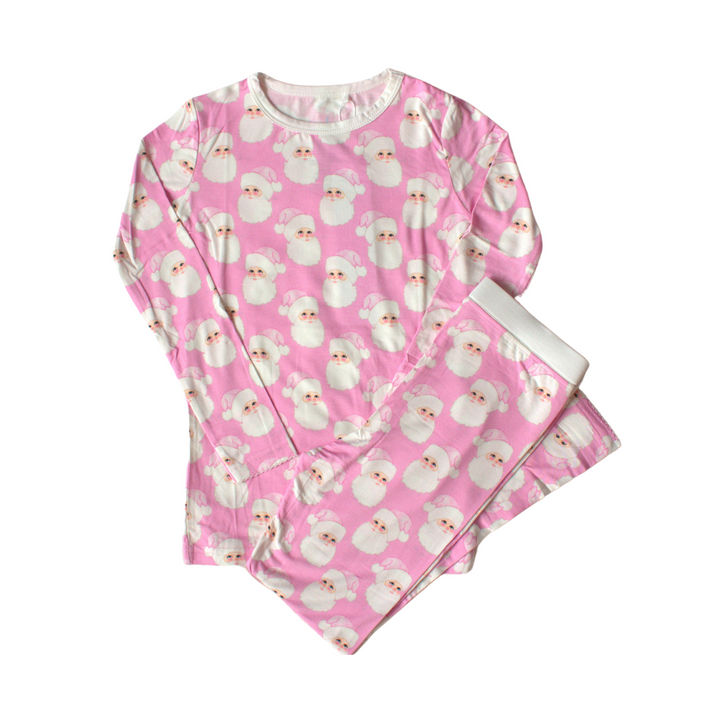Pink Jolly St. Nick Two Piece Bamboo Set