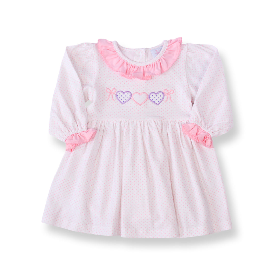 Heart & String Polka Dot Smocked Dress