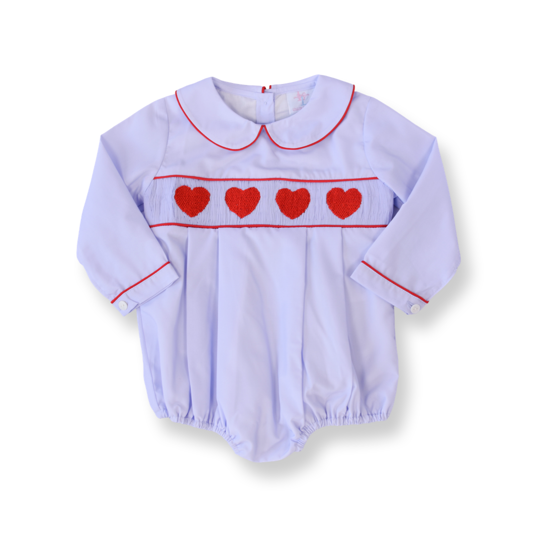 Reed Red Heart Smocked Boy Bubble