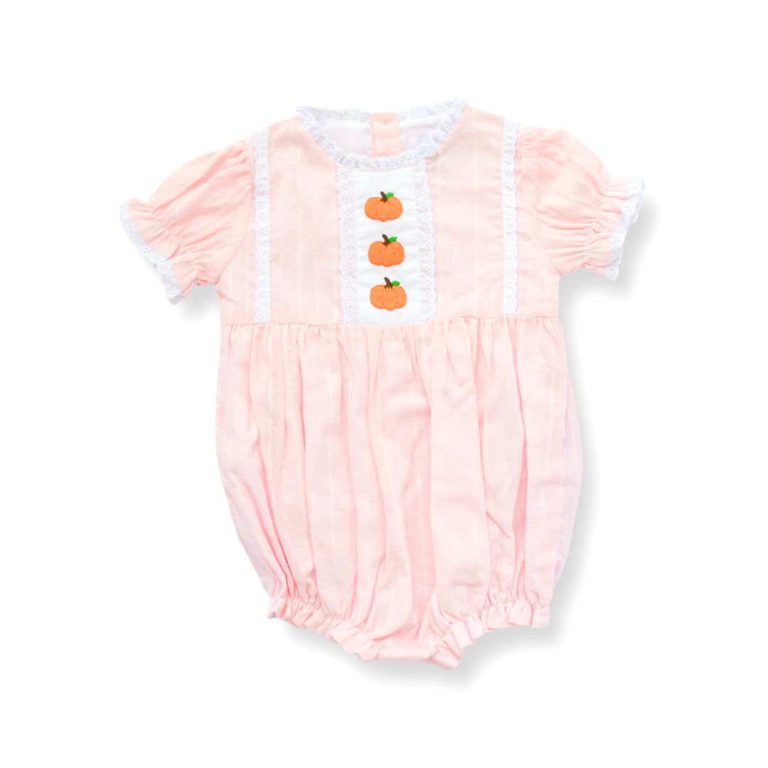 Girls Peach Pumpkin Fall Bubble