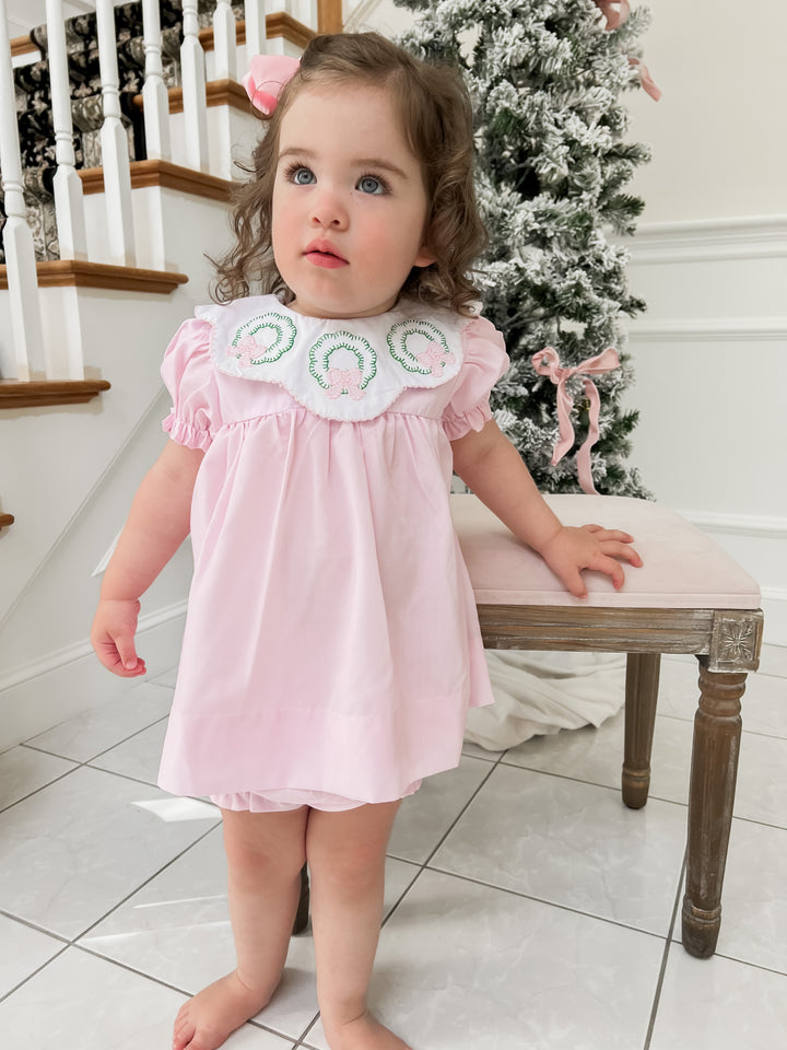 Corrine Wreath Smocked Diaper Set