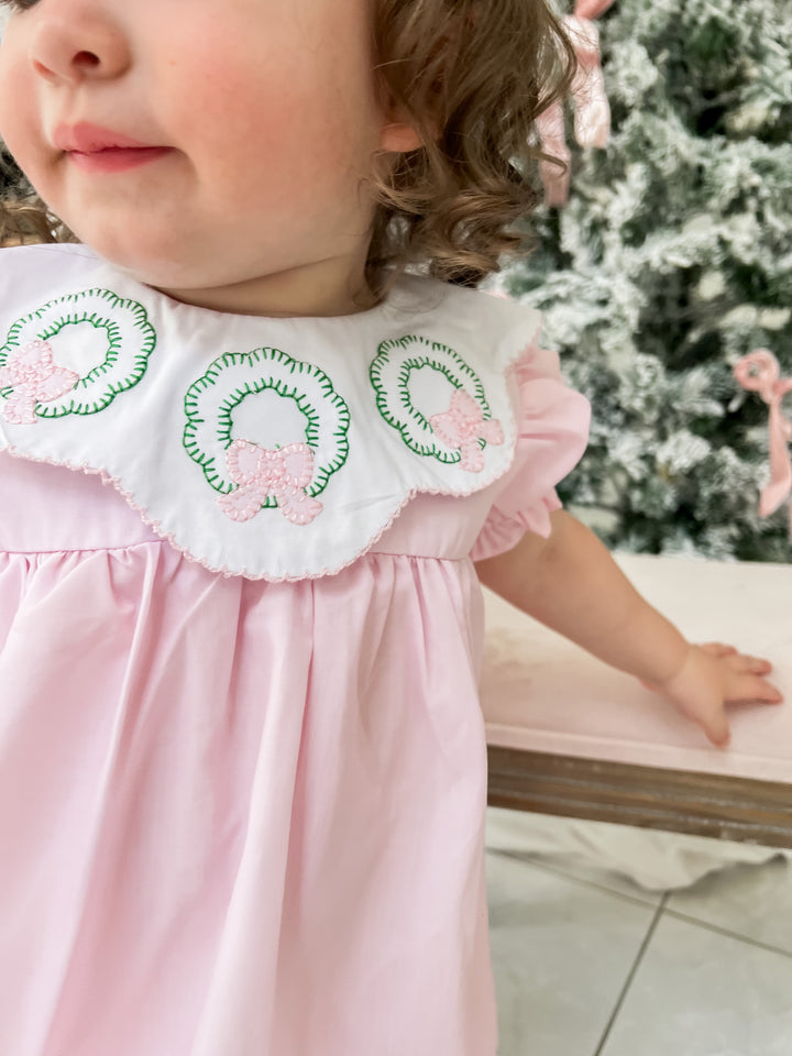 Corrine Wreath Smocked Diaper Set