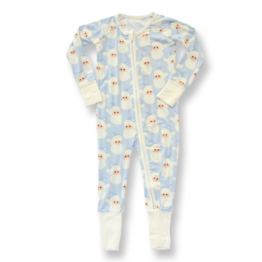 Blue Jolly St. Nick Bamboo Romper