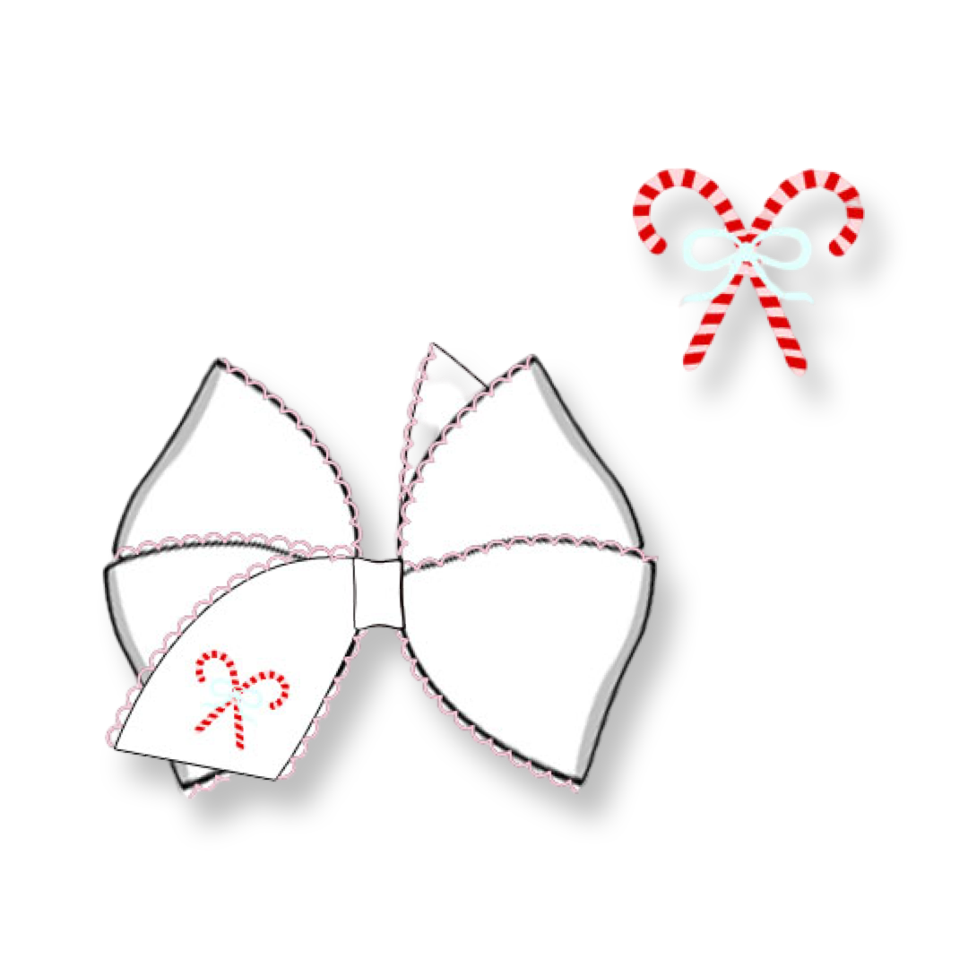 PRE-ORDER Girls Candy Cane Hair Bow