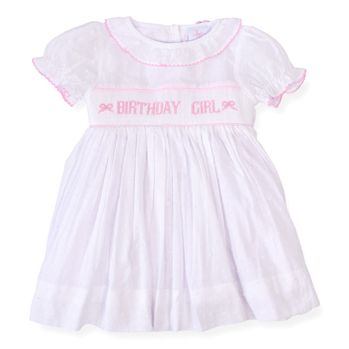 Birthday Girl Smocked Bow Dress