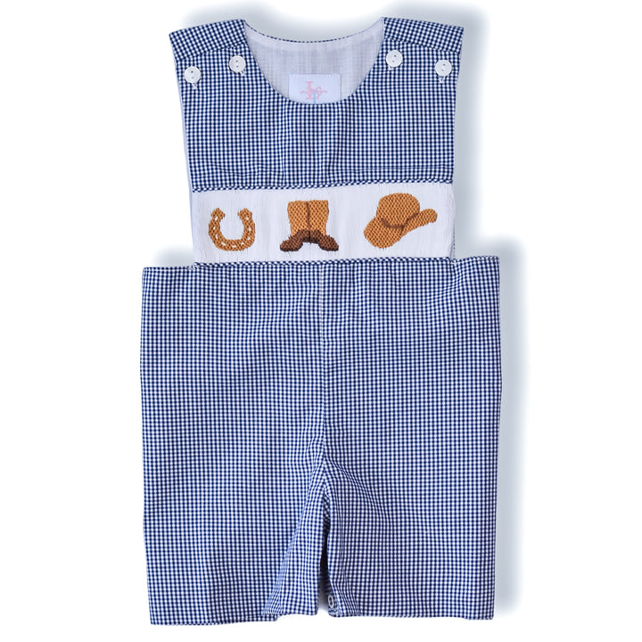 Boys Smocked Cowboy Shortall