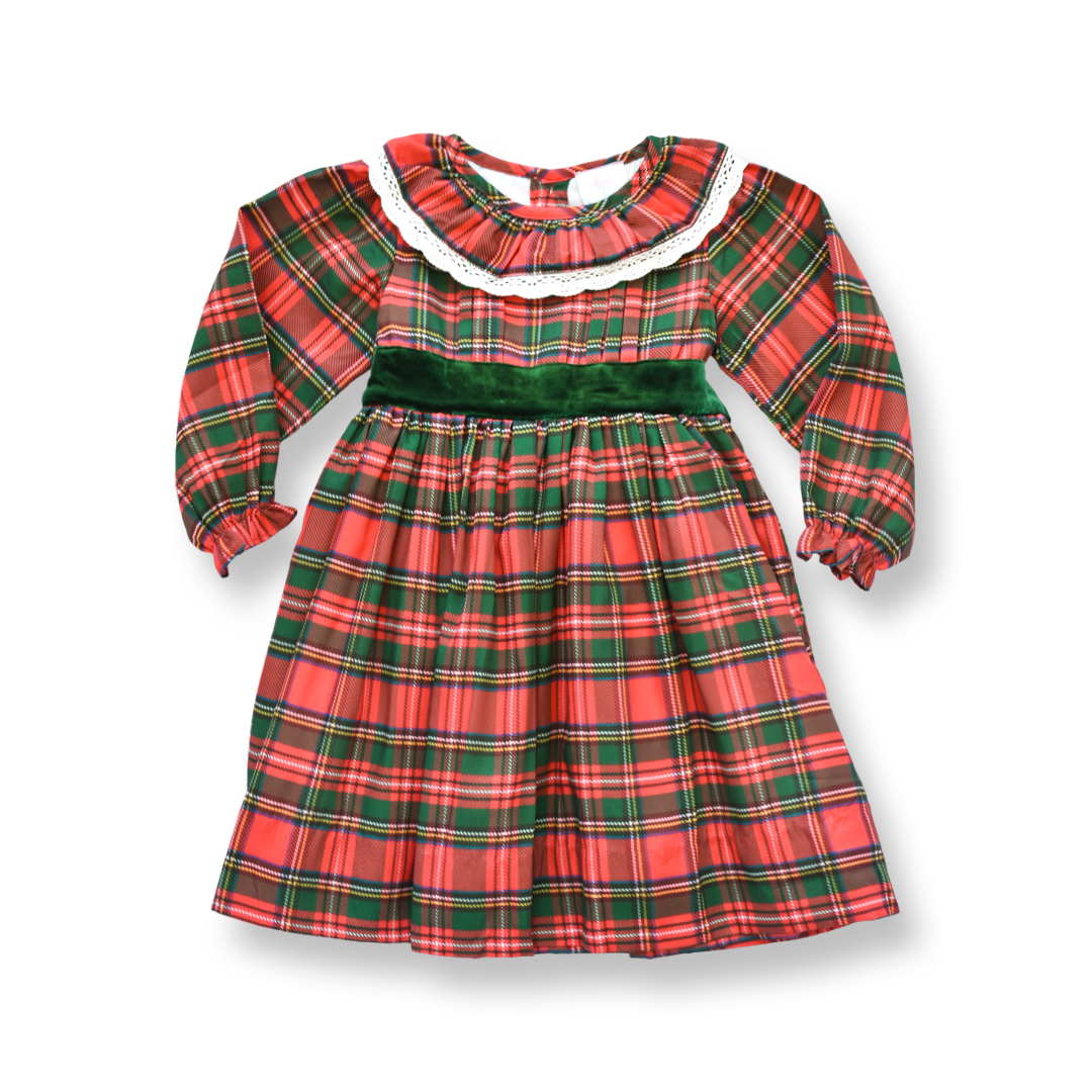 Noel Christmas Dress with Velvet Bow Lillie & Lilah Noel Christmas Dress with Velvet Bow Lillie & Lilah