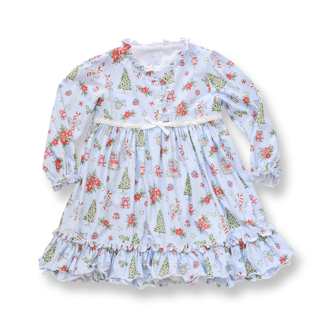 PRE-ORDER Girls Blue Christmas Nightgown