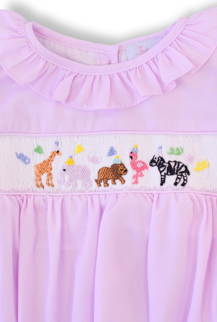 Safari Party Smocked Girl Bubble