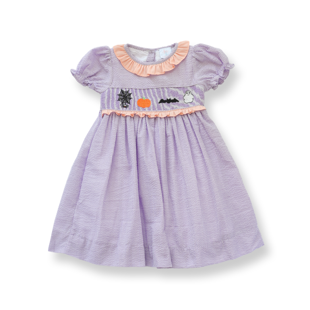 PRE-ORDER Purple Smocked Halloween Dress