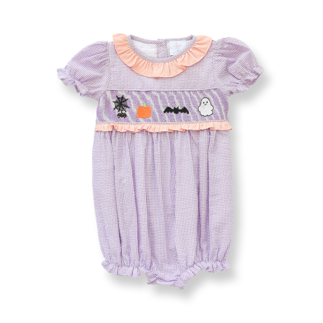 PRE-ORDER Purple Smocked Halloween Bubble