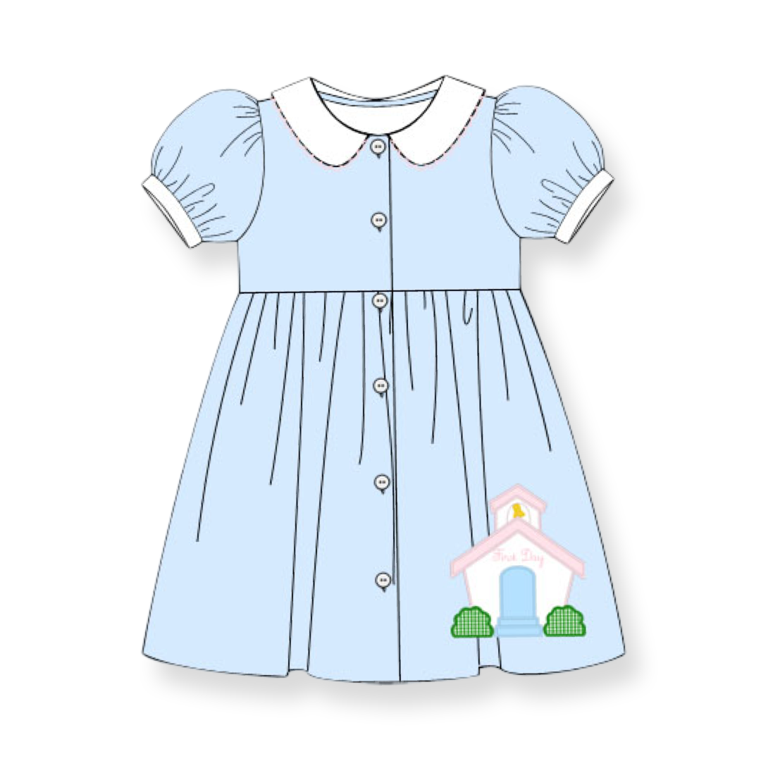 PRE-ORDER Girls Blue Schoolhouse Dress