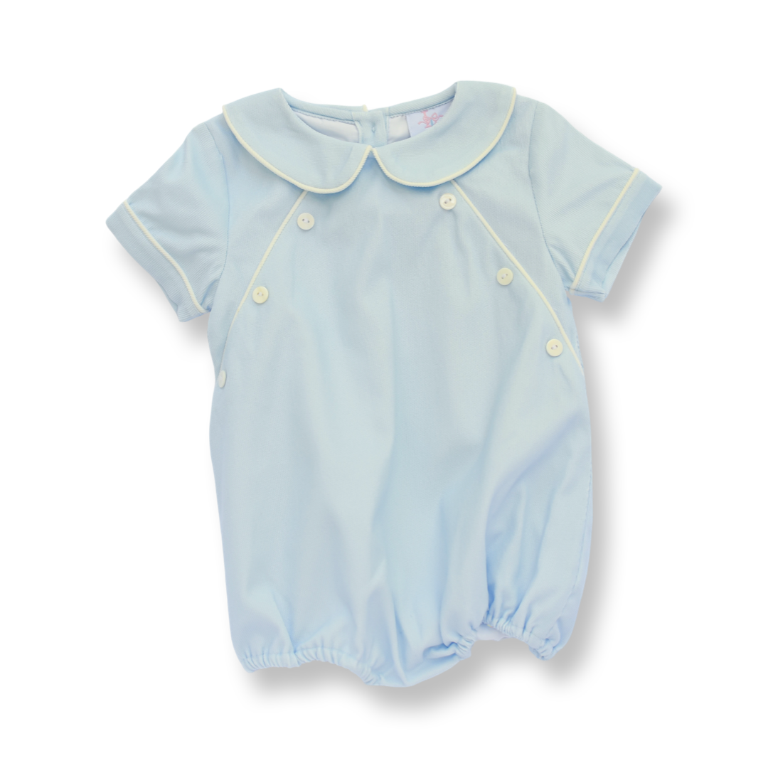 Boys Classic Blue Button Bubble with Peter Pan Collar