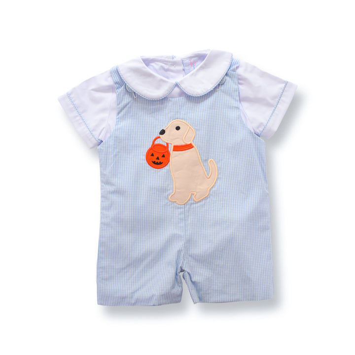 Trick or Treat Puppy Applique Shortall