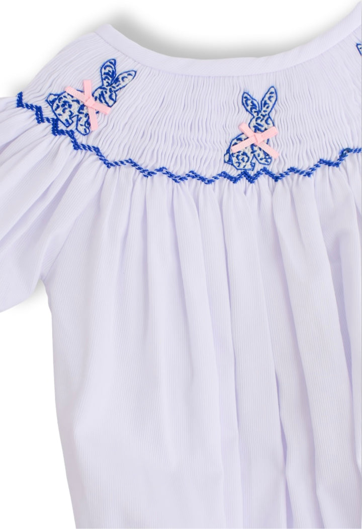 Molly Chinoiserie Bunny Smocked Bubble