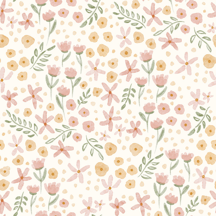 Pastel Floral Pumpkin Long Sleeve Dress