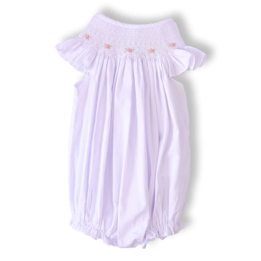 Vintage Rose Floral Smocked Rosie Bubble