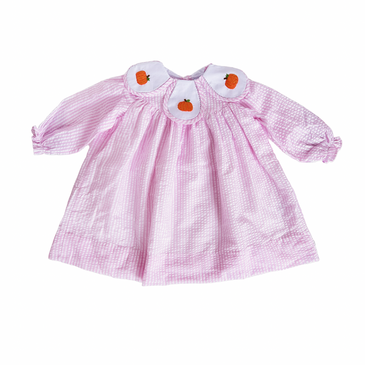 Adeline Pink Pumpkin Collared Dress