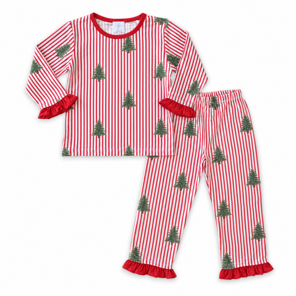 Holiday Pines Ruffle Pajama Set