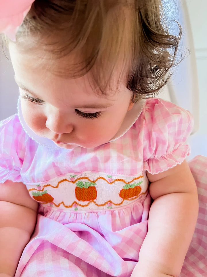 Pink Gingham Pumpkin Dress