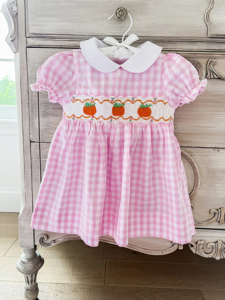 Pink Gingham Pumpkin Dress