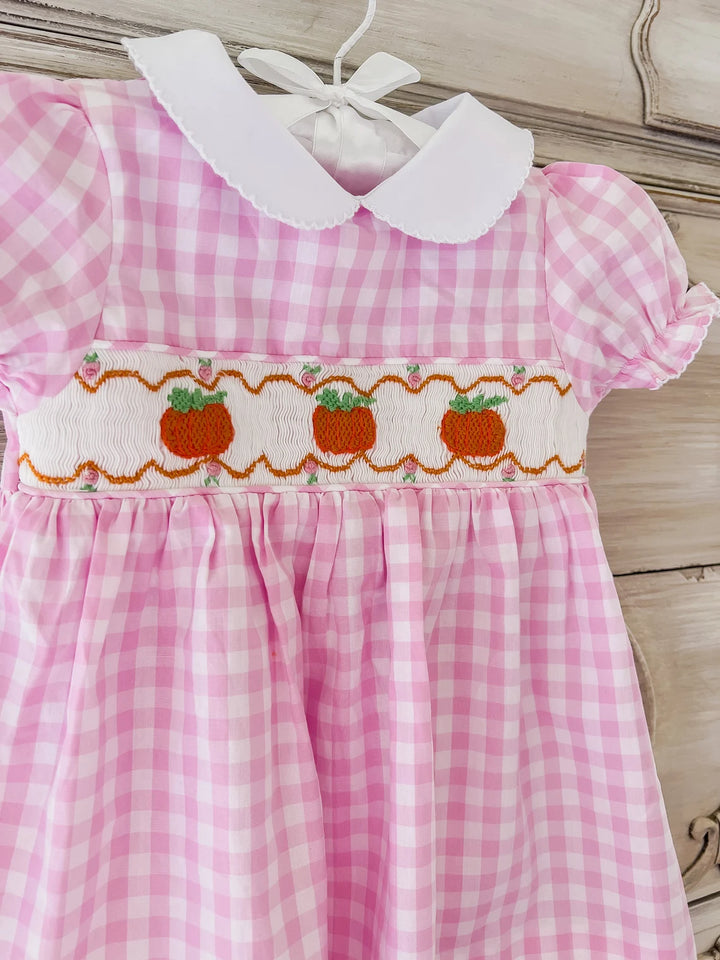 Pink Gingham Pumpkin Dress