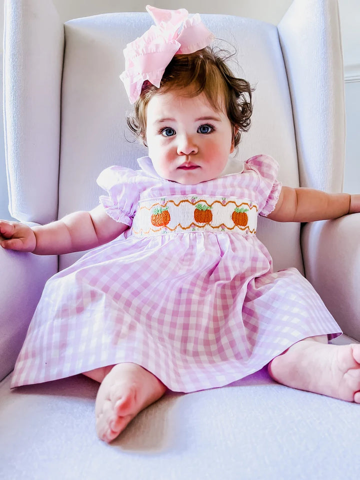 Pink Gingham Pumpkin Dress